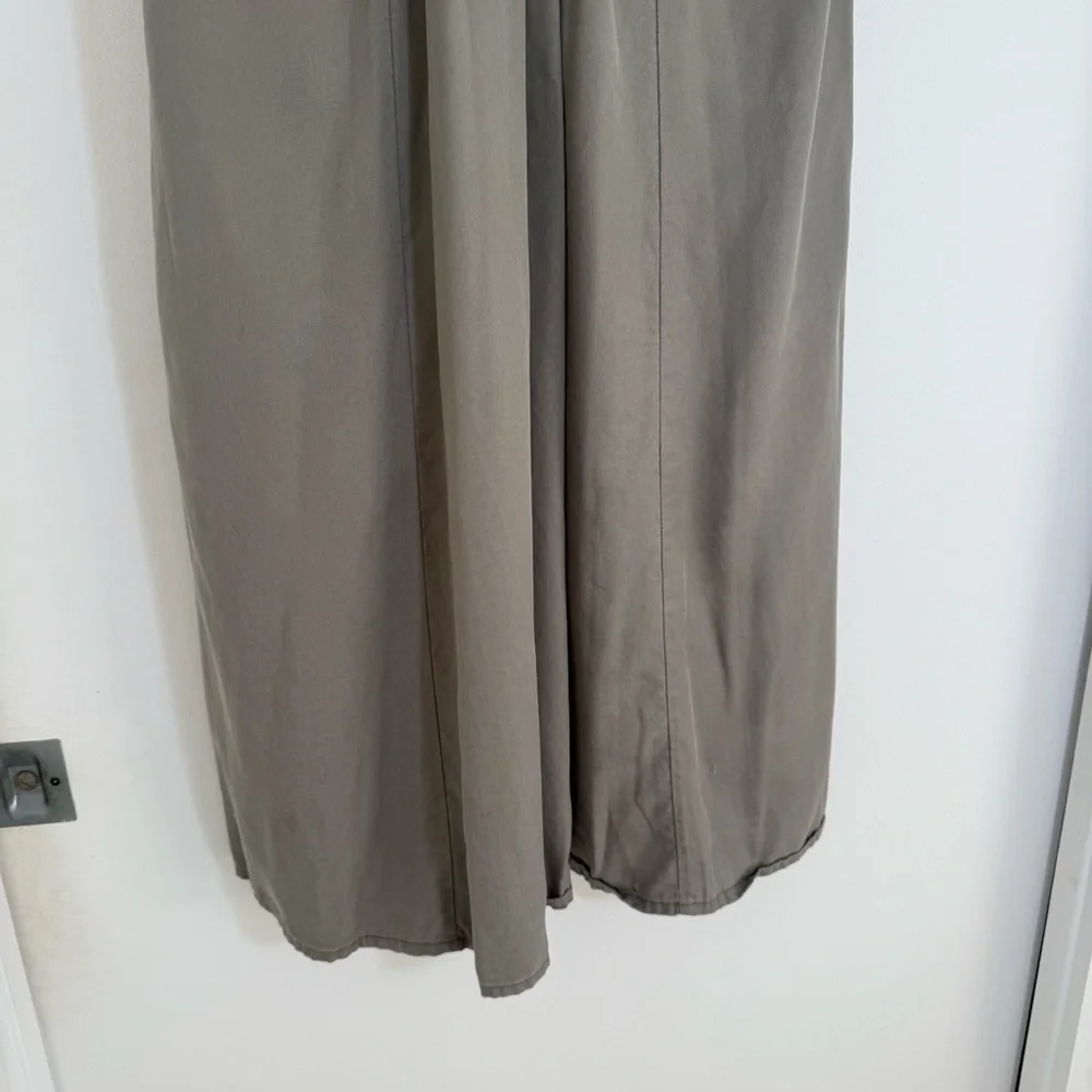 Quince Vintage Wash Tencel Button Front Midi Dress Olive Green Large Cottagecore - Picture 13 of 14